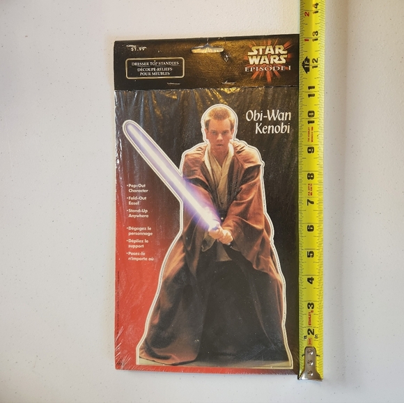 Vintage Star Wars Episode One ObiWan Kenobi Sealed NOS Dresser Standee Cardboard - Picture 7 of 7